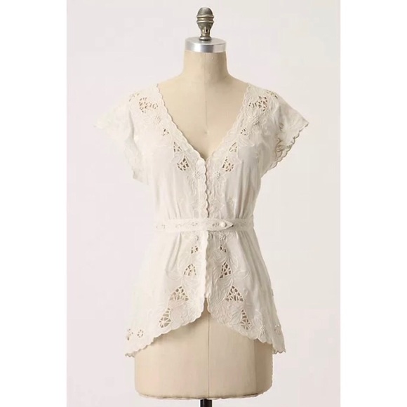 Anthropologie Tops - Anthropologie Floreat Lilly of the Valley Blouse